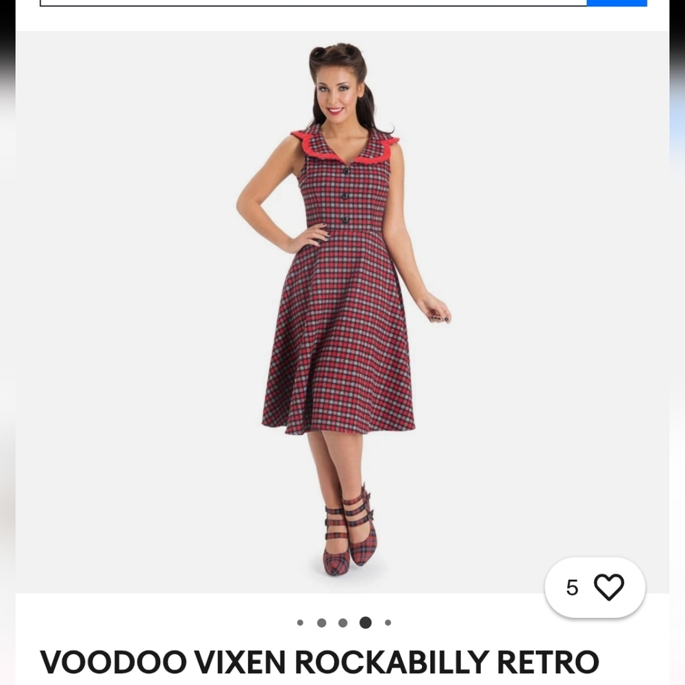 Voodoo Vixen Red and Black Patterned Mini Dress